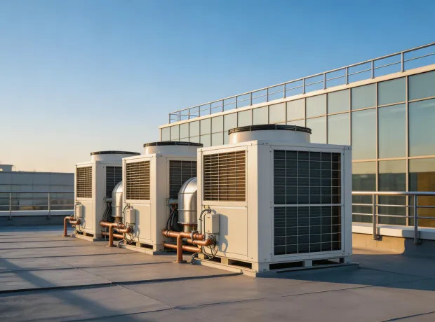 LennoxAir commercial heat pump rooftop installation